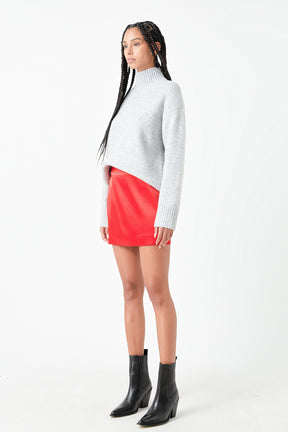 GREY LAB - Solid Satin Fit Mini Skirt - SKIRTS available at Objectrare