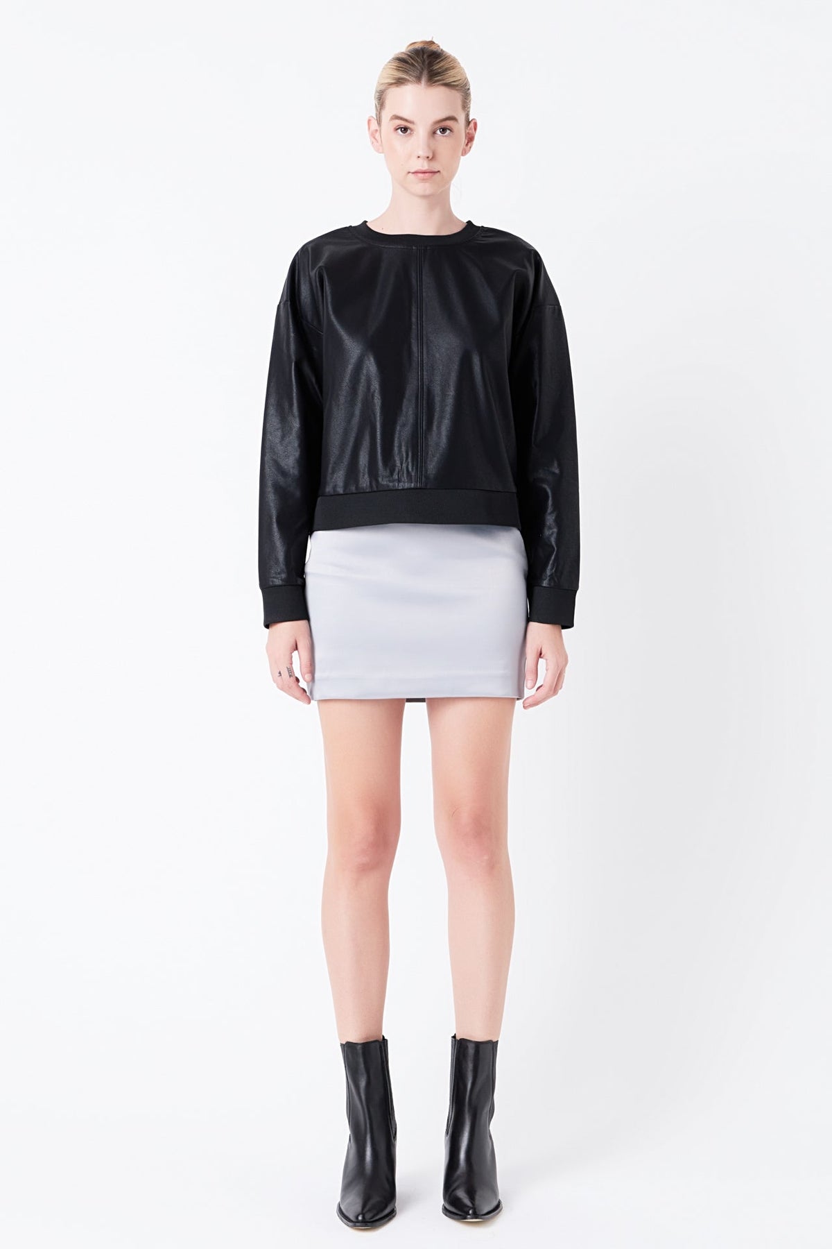 GREY LAB - Grey Lab - Solid Satin Fit Mini Skirt - SKIRTS available at Objectrare