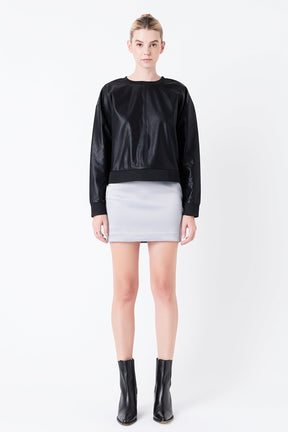 GREY LAB - Grey Lab - Solid Satin Fit Mini Skirt - SKIRTS available at Objectrare