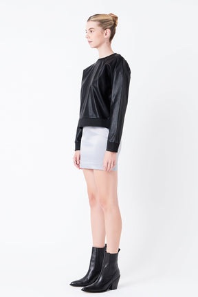 GREY LAB - Grey Lab - Solid Satin Fit Mini Skirt - SKIRTS available at Objectrare