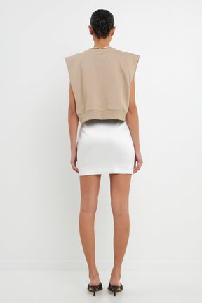 GREY LAB-Solid Satin Fit Mini-SKIRTS available at Objectrare