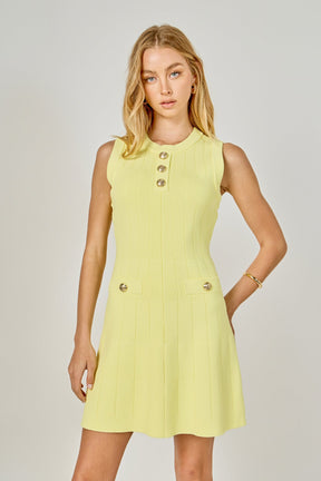ENDLESS ROSE - Shank Button Knit Mini Dress - DRESSES available at Objectrare