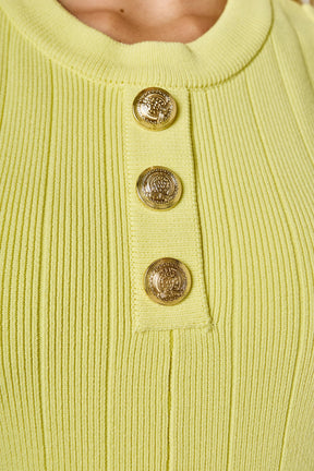 ENDLESS ROSE - Shank Button Knit Mini Dress - DRESSES available at Objectrare