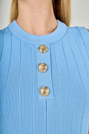 Shank Button Knit Mini Dress