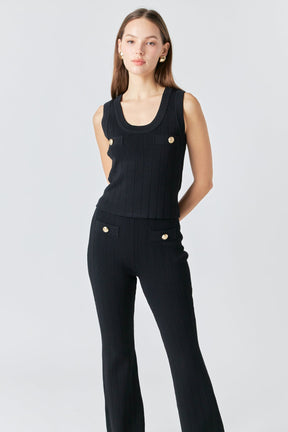 ENDLESS ROSE - Endless Rose - Shank Button Knit Pants - PANTS available at Objectrare