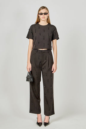 ENDLESS ROSE - Beaded Pants - PANTS available at Objectrare