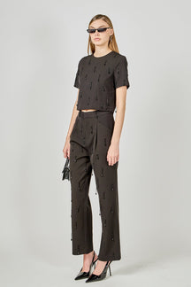 ENDLESS ROSE - Beaded Pants - PANTS available at Objectrare