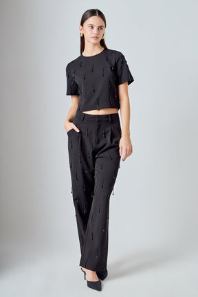 ENDLESS ROSE - Beaded Pants - PANTS available at Objectrare