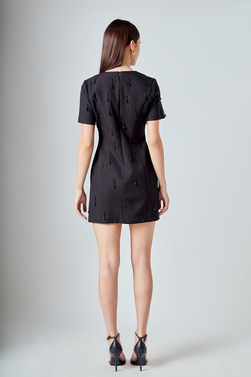 Beads embellished mini dress main image 1