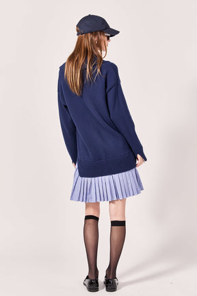 ENGLISH FACTORY - Mixed Media Pleated Mini Dress - DRESSES available at Objectrare