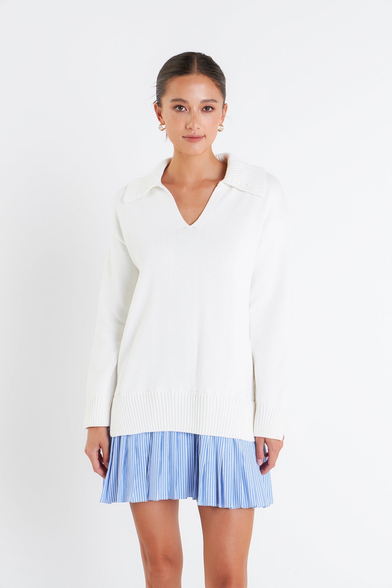 ENGLISH FACTORY - Mixed Media Pleated Mini Dress - DRESSES available at Objectrare