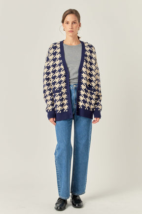 ENGLISH FACTORY - English Factory - Knit Houndstooth Cardigan - SWEATERS & KNITS available at Objectrare