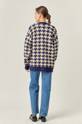 ENGLISH FACTORY - English Factory - Knit Houndstooth Cardigan - SWEATERS & KNITS available at Objectrare