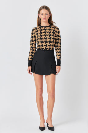 ENDLESS ROSE - Knit Houndstooth Sweater - TOPS available at Objectrare