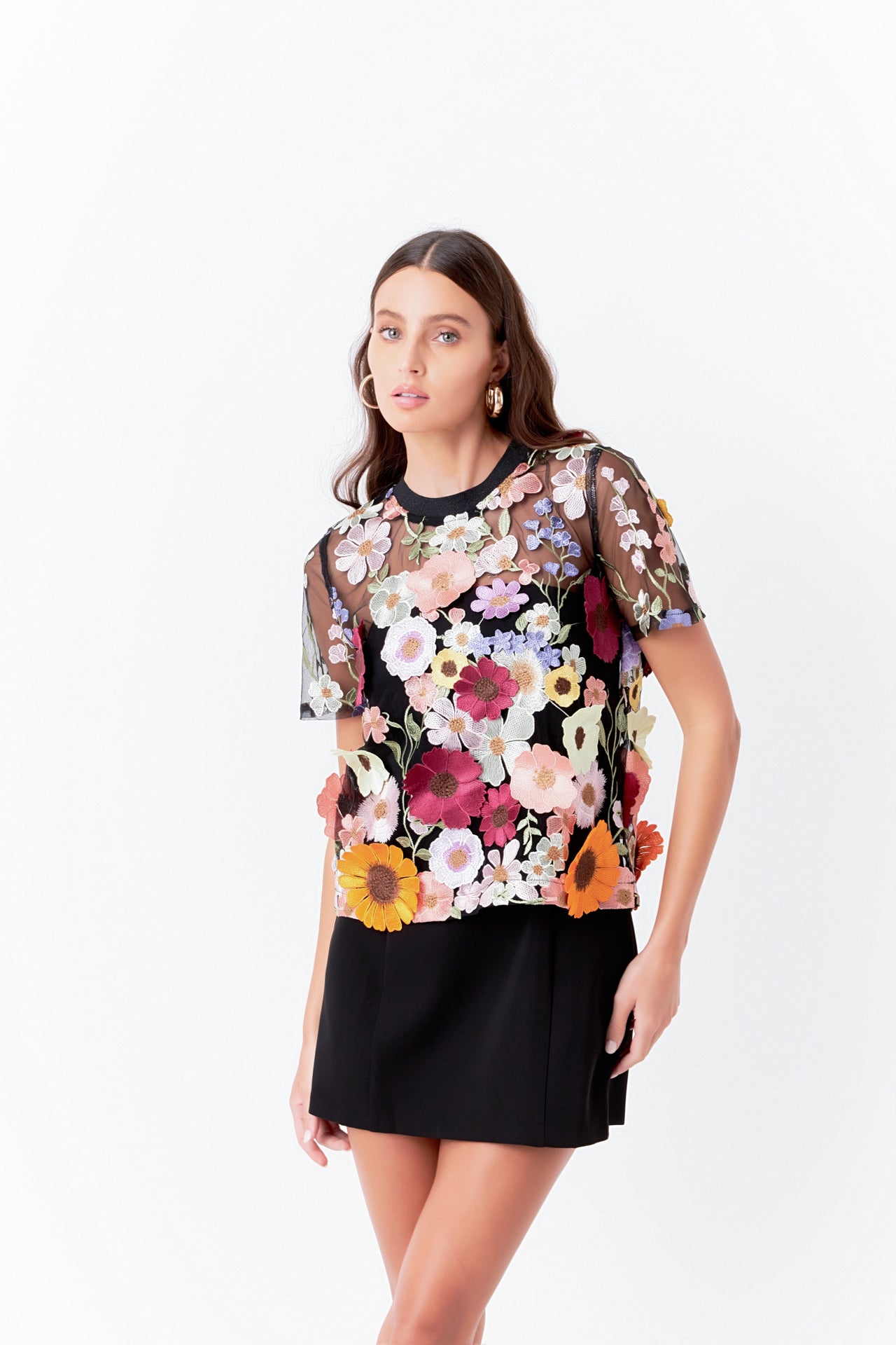 ENDLESS ROSE - Floral Embroidered Top - TOPS available at Objectrare