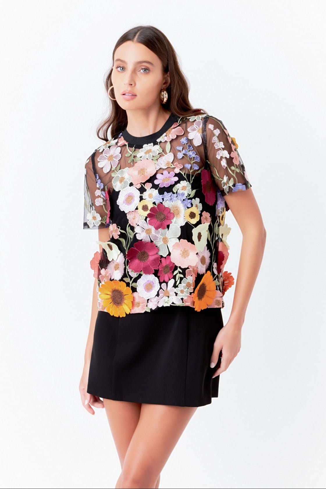 ENDLESS ROSE - Floral Embroidered Top - TOPS available at Objectrare