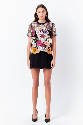 ENDLESS ROSE - Floral Embroidered Top - TOPS available at Objectrare