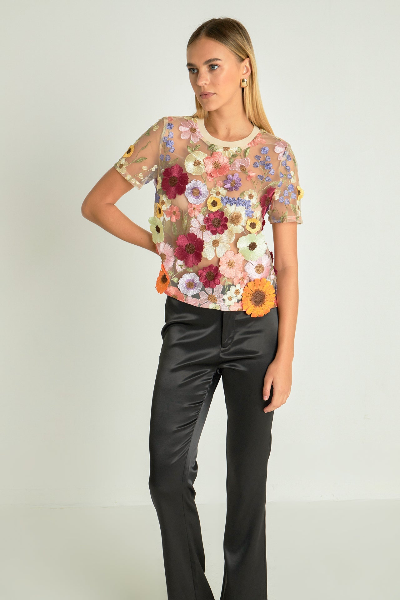 ENDLESS ROSE - Floral Embroidered Top - TOPS available at Objectrare