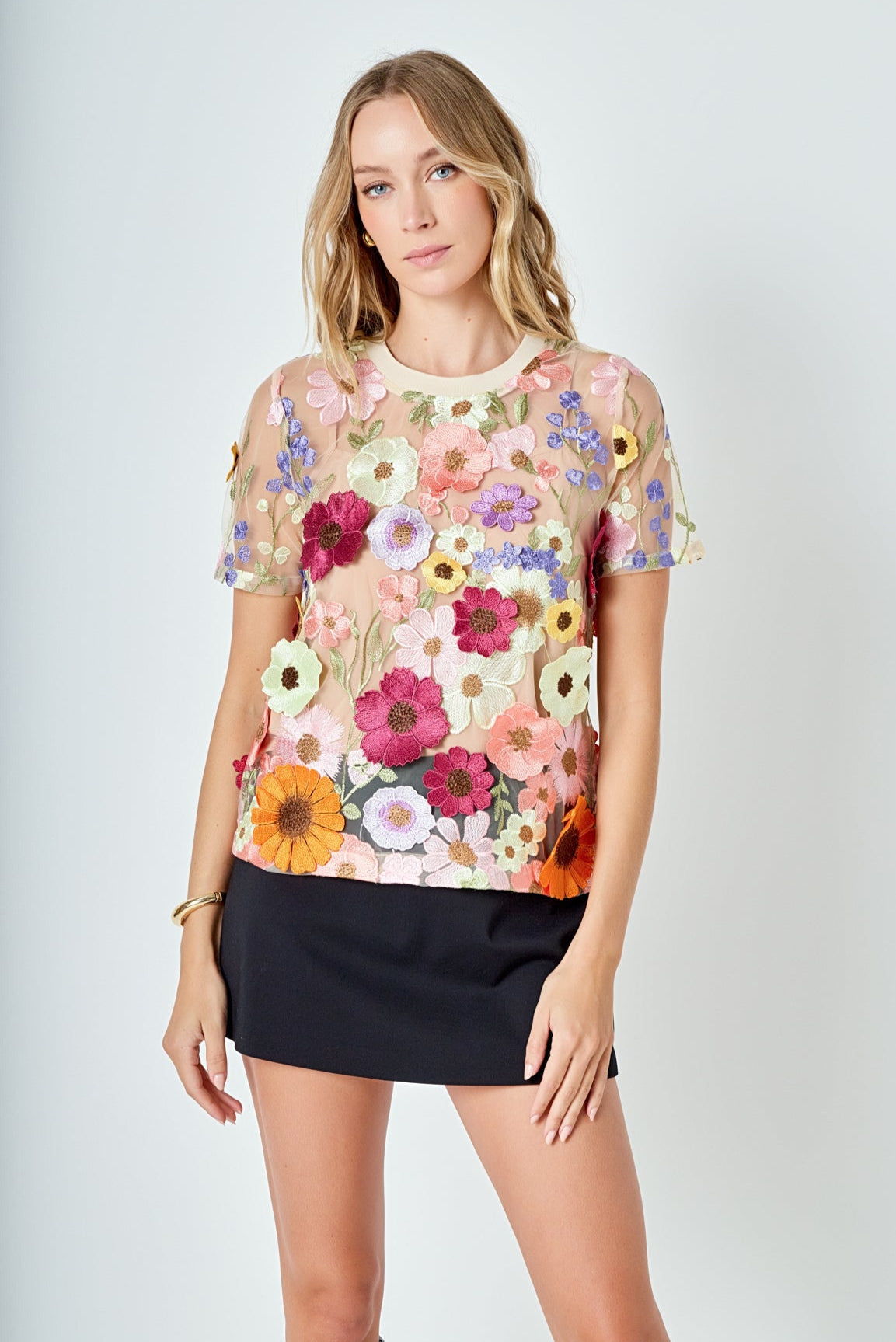 ENDLESS ROSE - Floral Embroidered Top - TOPS available at Objectrare