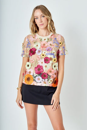 ENDLESS ROSE - Floral Embroidered Top - TOPS available at Objectrare