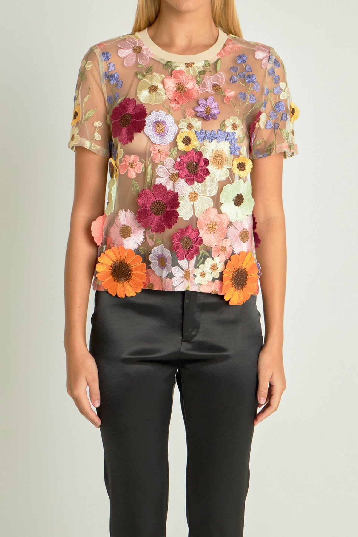 ENDLESS ROSE - Floral Embroidered Top - TOPS available at Objectrare