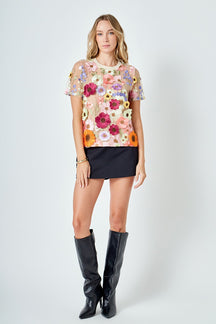 ENDLESS ROSE - Floral Embroidered Top - TOPS available at Objectrare