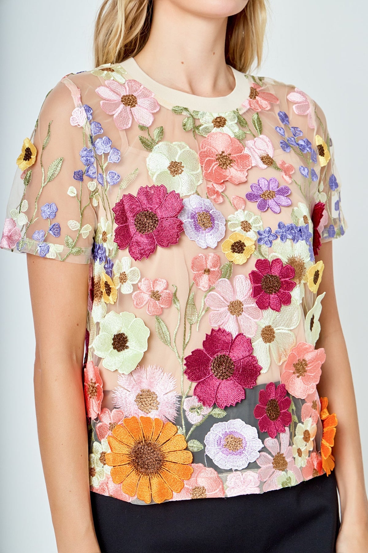 ENDLESS ROSE - Floral Embroidered Top - TOPS available at Objectrare