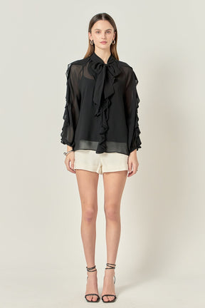 ENDLESS ROSE - Chiffon Peekaboo Top - TOPS available at Objectrare