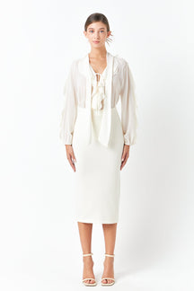 ENDLESS ROSE - Chiffon Peekaboo Top - TOPS available at Objectrare