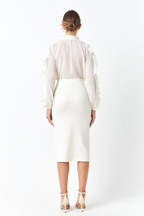 ENDLESS ROSE - Chiffon Peekaboo Top - TOPS available at Objectrare