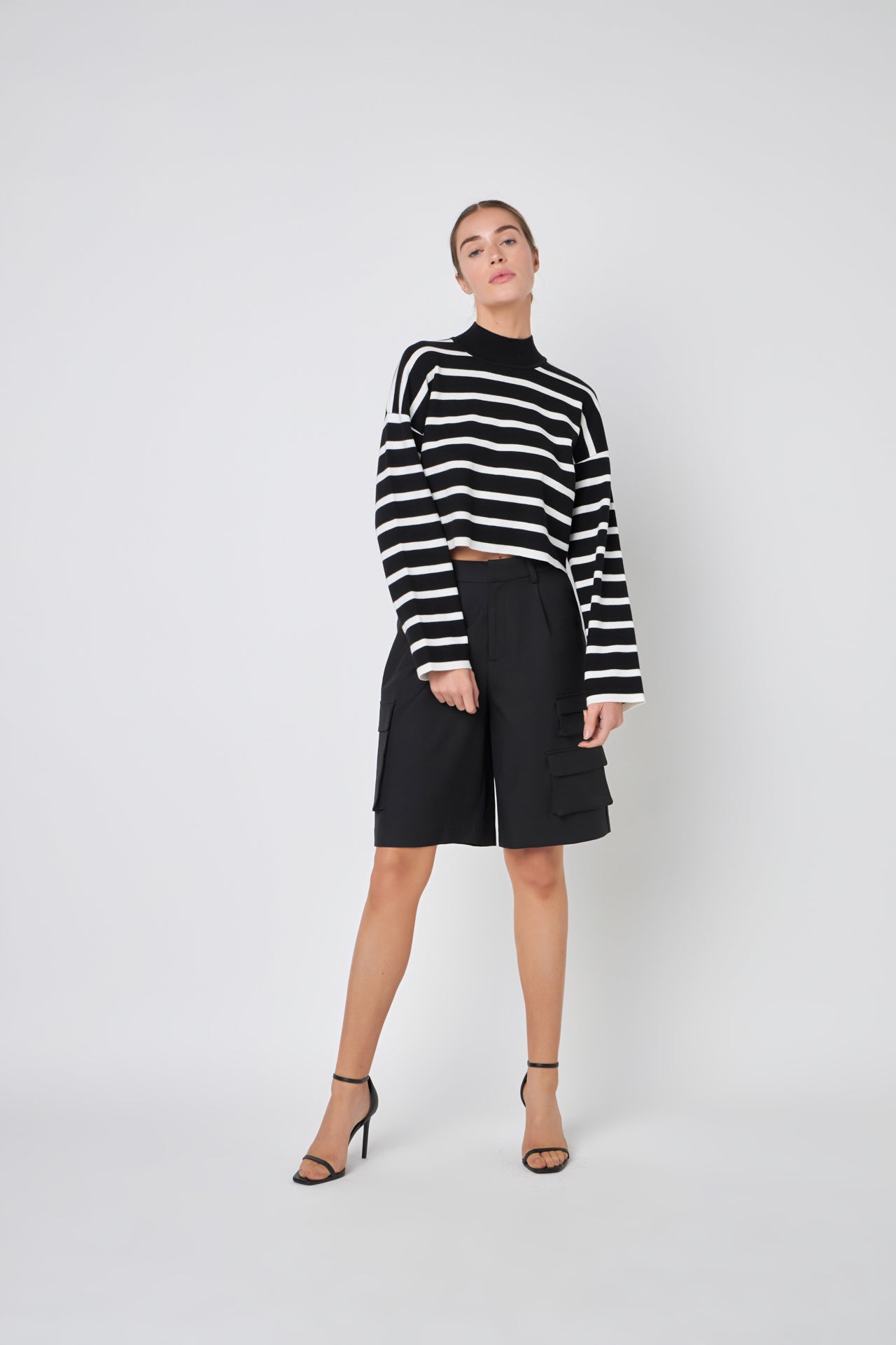 GREY LAB - Striped Cropped Sweater - SWEATERS & KNITS available at Objectrare