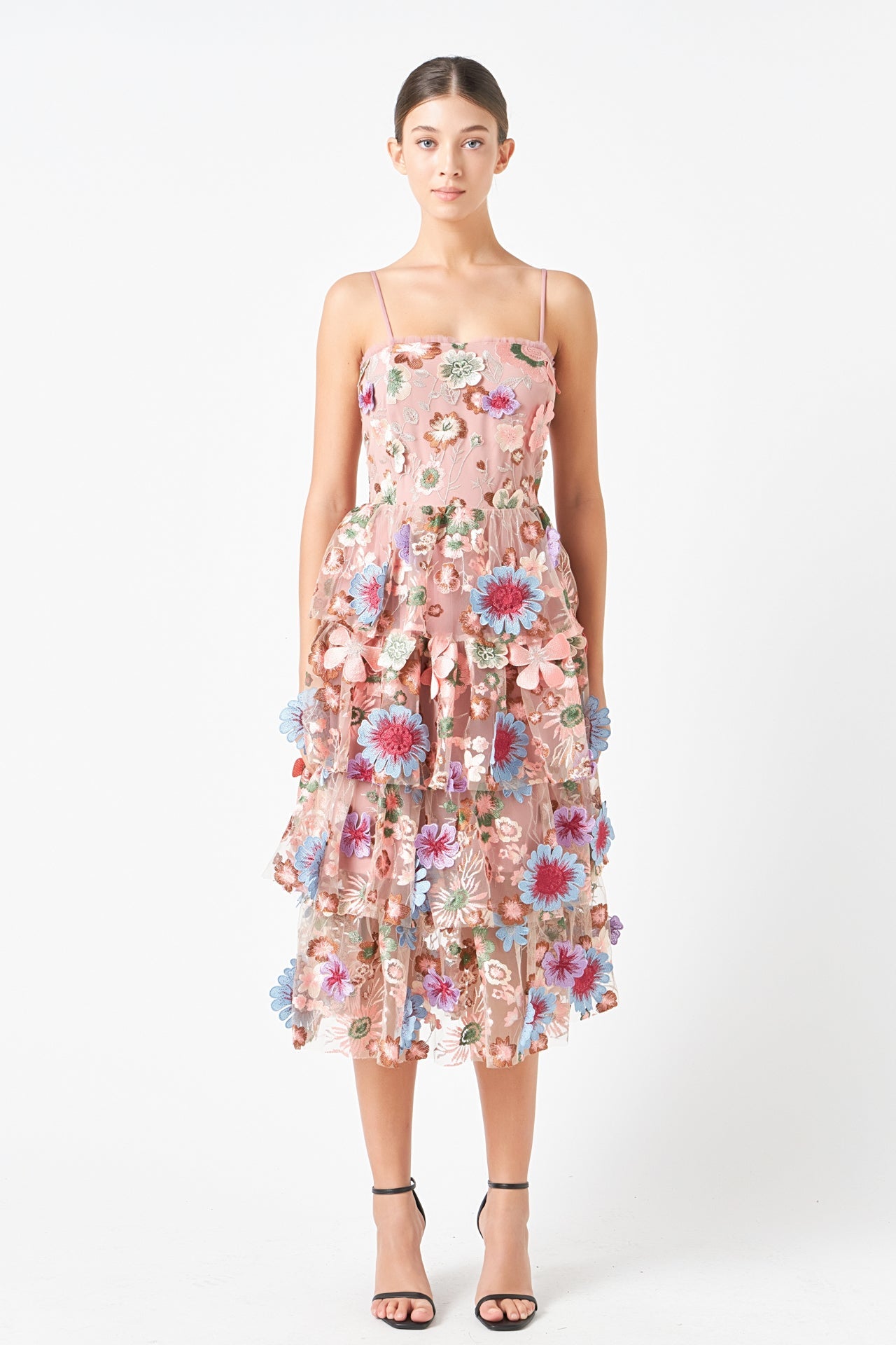 ENDLESS ROSE - Endless Rose - Floral Embroidered Midi Dress - DRESSES available at Objectrare