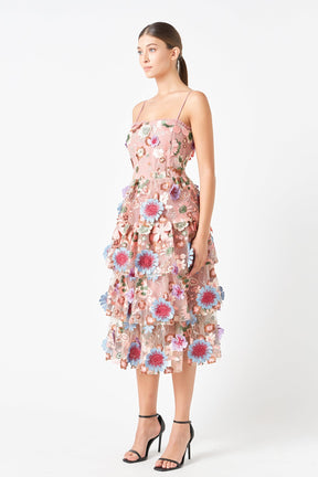 ENDLESS ROSE - Endless Rose - Floral Embroidered Midi Dress - DRESSES available at Objectrare