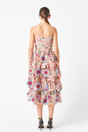 ENDLESS ROSE - Endless Rose - Floral Embroidered Midi Dress - DRESSES available at Objectrare