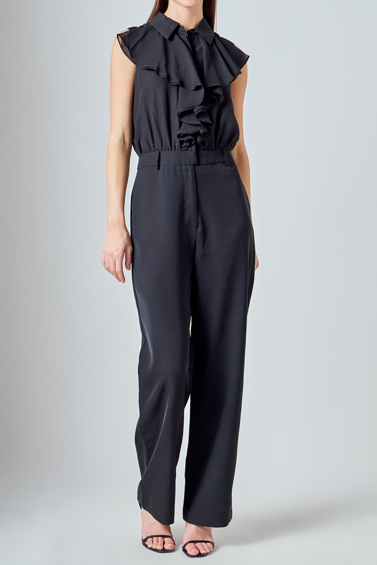 ENDLESS ROSE - Sleeveless Ruffle Jumpsuit - JUMPSUITS available at Objectrare