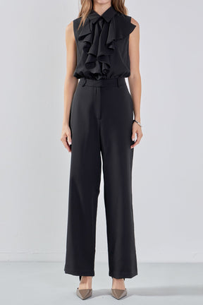 ENDLESS ROSE - Sleeveless Ruffle Jumpsuit - JUMPSUITS available at Objectrare