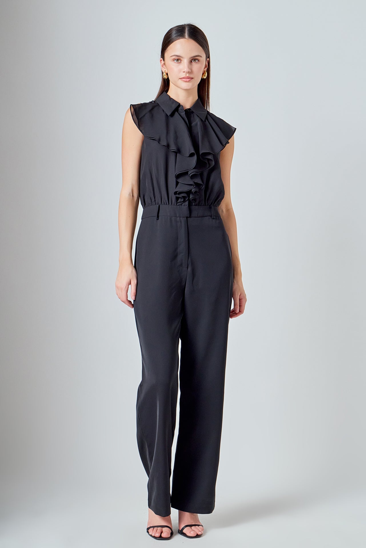 ENDLESS ROSE - Sleeveless Ruffle Jumpsuit - JUMPSUITS available at Objectrare