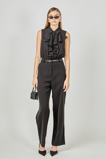 ENDLESS ROSE - Sleeveless Ruffle Jumpsuit - JUMPSUITS available at Objectrare