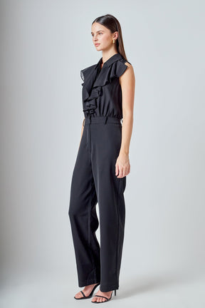ENDLESS ROSE - Sleeveless Ruffle Jumpsuit - JUMPSUITS available at Objectrare