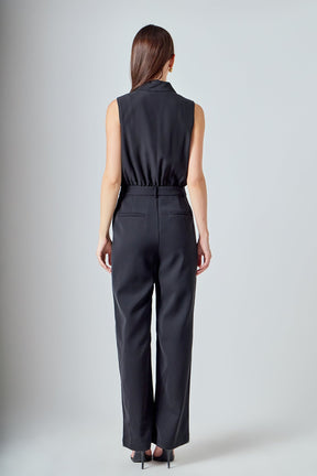 ENDLESS ROSE - Sleeveless Ruffle Jumpsuit - JUMPSUITS available at Objectrare