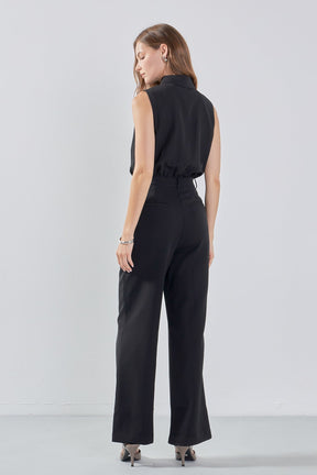 ENDLESS ROSE - Sleeveless Ruffle Jumpsuit - JUMPSUITS available at Objectrare