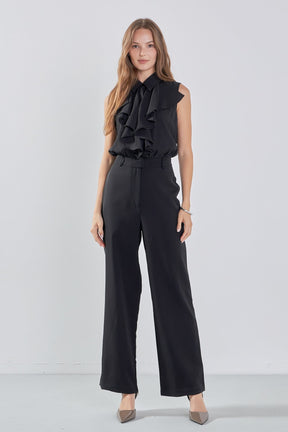ENDLESS ROSE - Sleeveless Ruffle Jumpsuit - JUMPSUITS available at Objectrare
