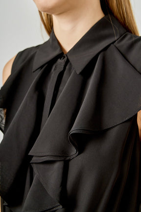 ENDLESS ROSE - Sleeveless Ruffle Jumpsuit - JUMPSUITS available at Objectrare