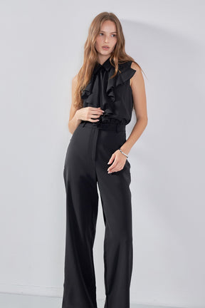 ENDLESS ROSE - Endless Rose - Sleeveless Ruffle Jumpsuit - JUMPSUITS available at Objectrare