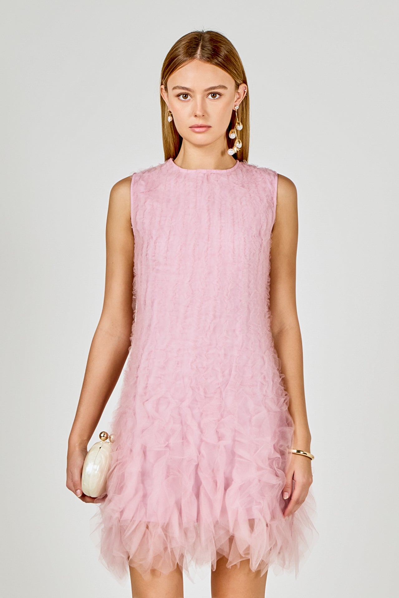 ENDLESS ROSE - Tulle Ruffled Mini Dress - DRESSES available at Objectrare