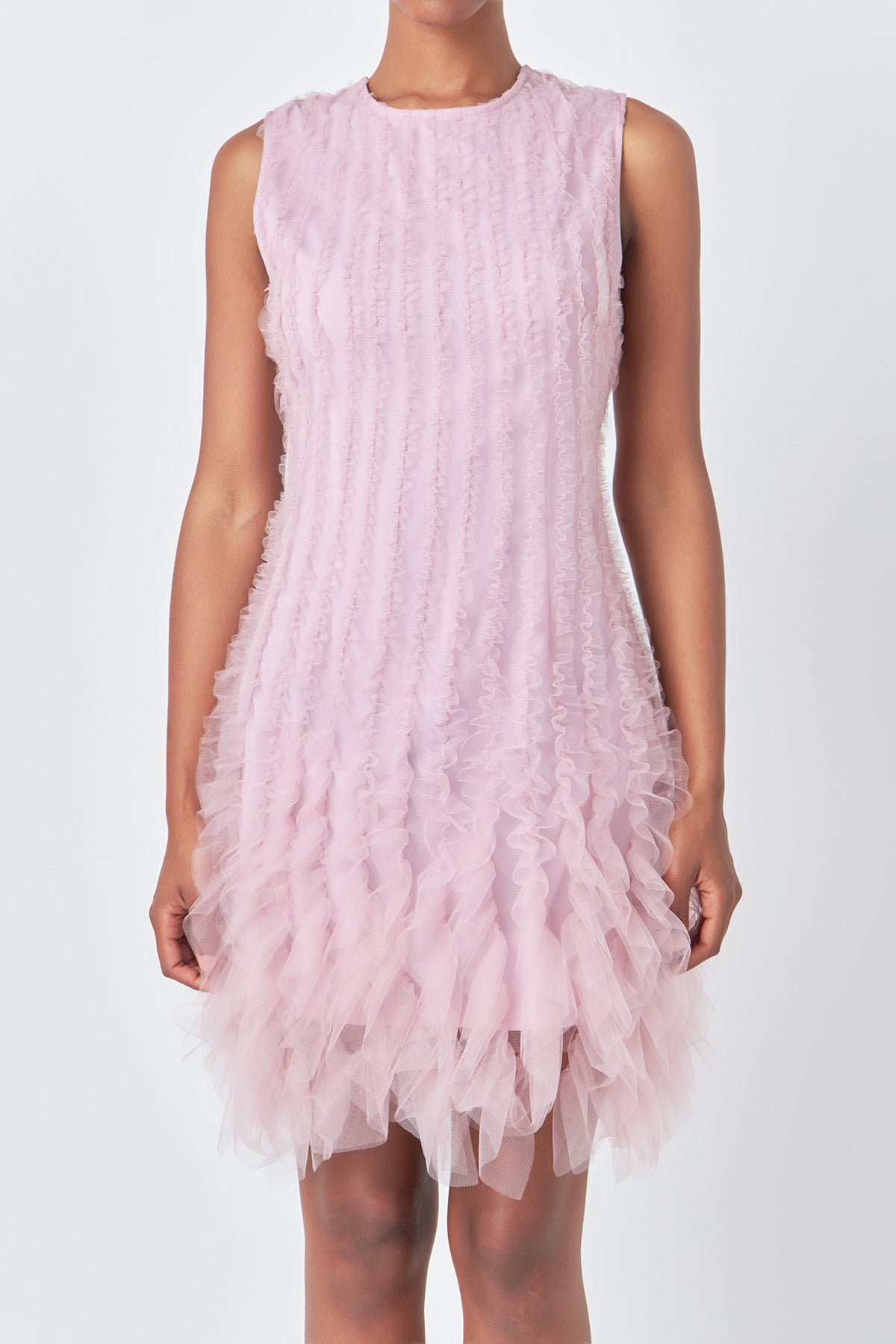 ENDLESS ROSE - Tulle Ruffled Mini Dress - DRESSES available at Objectrare