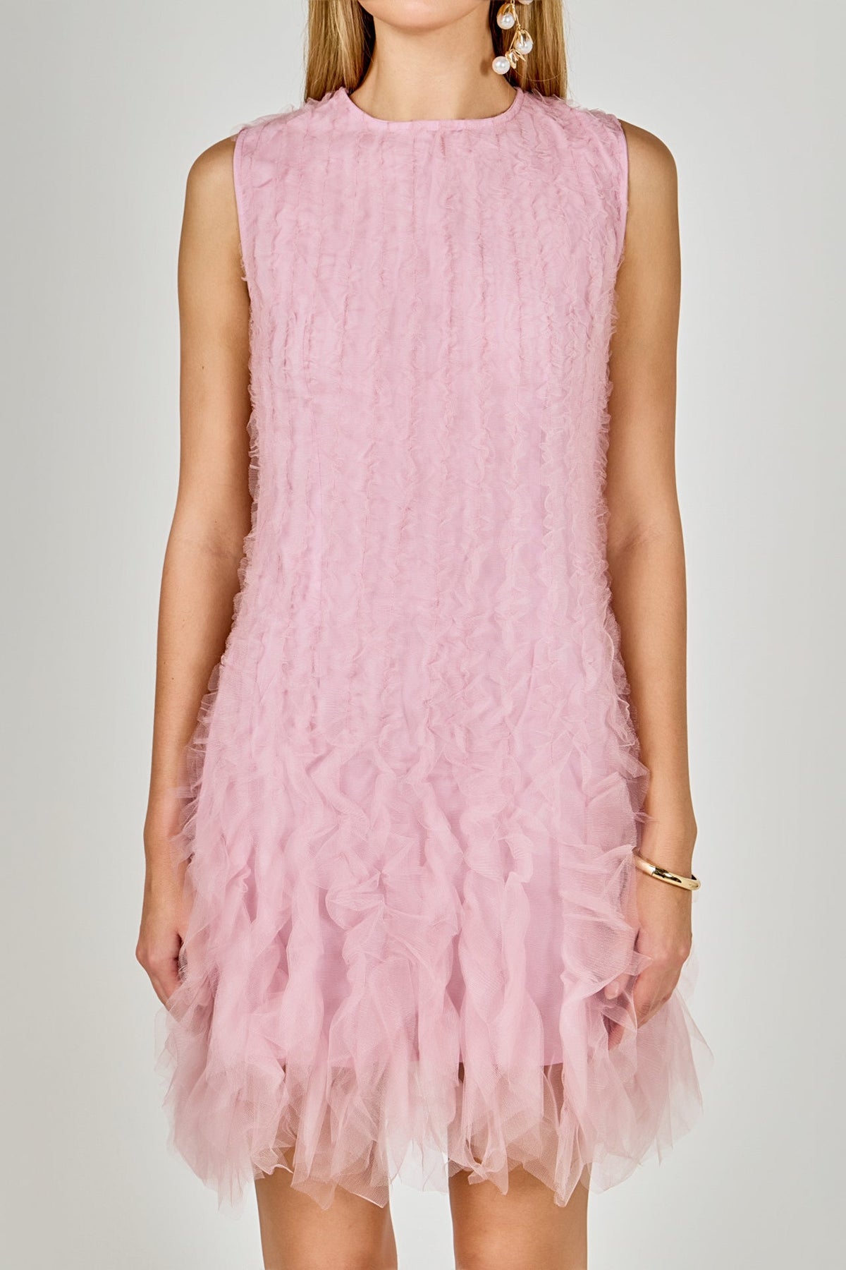 ENDLESS ROSE - Tulle Ruffled Mini Dress - DRESSES available at Objectrare