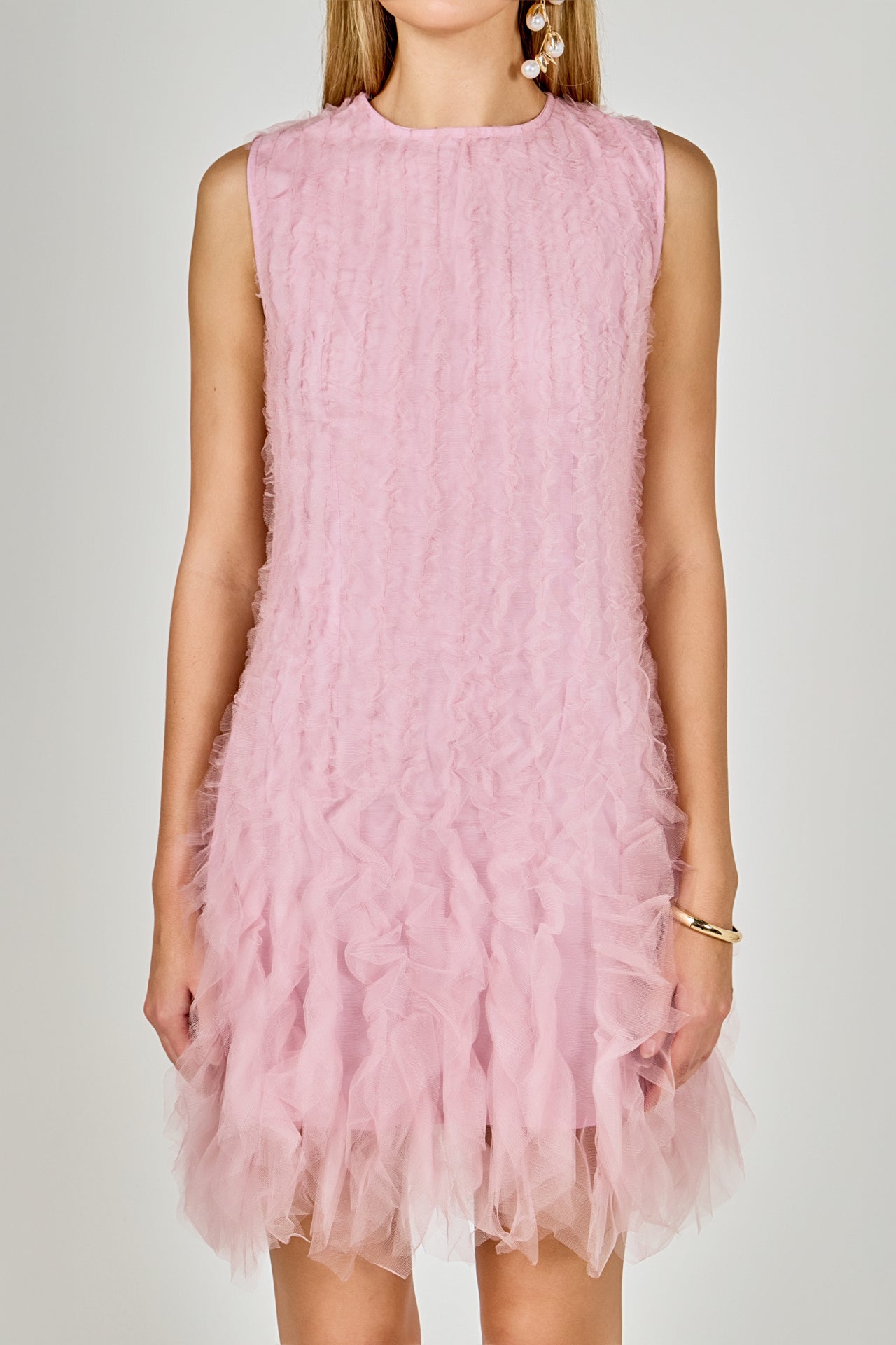 ENDLESS ROSE - Tulle Ruffled Mini Dress - DRESSES available at Objectrare