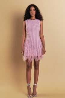 ENDLESS ROSE - Tulle Ruffled Mini Dress - DRESSES available at Objectrare