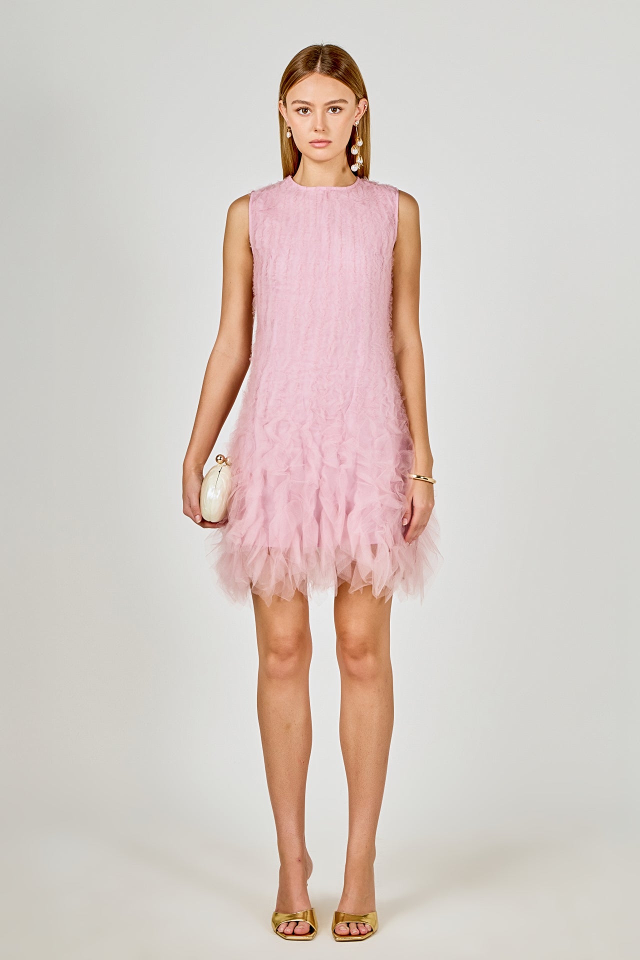 ENDLESS ROSE - Tulle Ruffled Mini Dress - DRESSES available at Objectrare